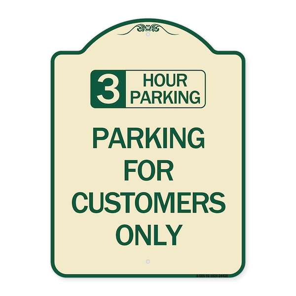 Signmission 3 Hour Parking Parking for Customers Heavy-Gauge Aluminum Sign, 24" x 18", TG-1824-24428 A-DES-TG-1824-24428 - main